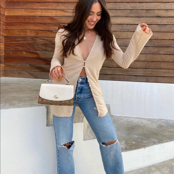 ✨ Princess Polly Pearl Button Beige Cardigan | Soft Girl / Minimal Chic - Picture 3 of 6